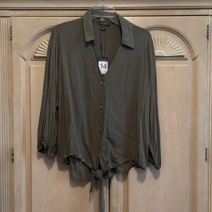 NWT Primark - Olive Green Button-Up Blouse